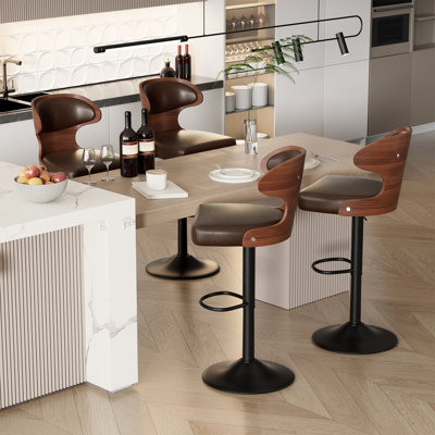 Tabourets de bar pivotants avec dossier Olivetti