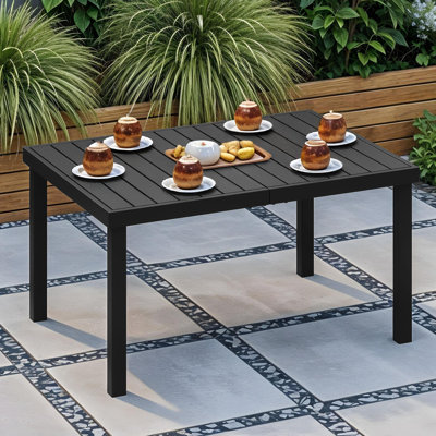 Hindertje Rectangular Aluminum Outdoor Dining Table