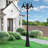 Multi Head Black Outdoor Post Light With Clear Beveled Glass