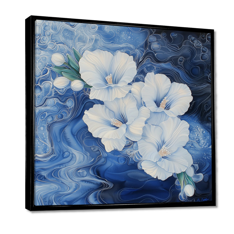 Symphonie éternelle de fleur de freesia bleu III - Iris, art mural salon, Impression dans un cadre flottant sans passe-parto