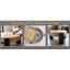 Table basse 33 po ronde avec rangement en ronce de bois, table basse moderne à compartiments cachés, table d'appoint centrale robuste à 3 pieds pour le salon, petit espace, ronce naturelle et noir