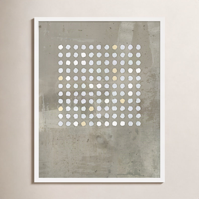 Circles In Squares 2 Painting by Jacques Pilon, White, 30" H x 24" W x 1.25" D
