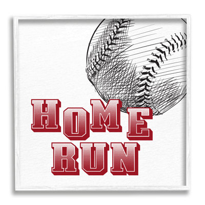 Home Run Baseball Sports Ball Red Varsity Typographie