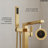 Freestanding Floor Mount Tub Filler Bathtub Faucet with Hand Shower-113872774