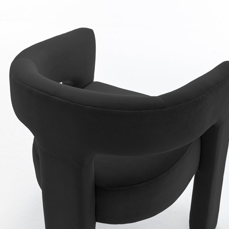 Demita 19.49'' H Tufted Velvet Upholstered Armchair, Black