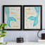 «Mermaid Dream», ensemble de 2 encadrements d'art textuel sur toile-343053022-343053023
