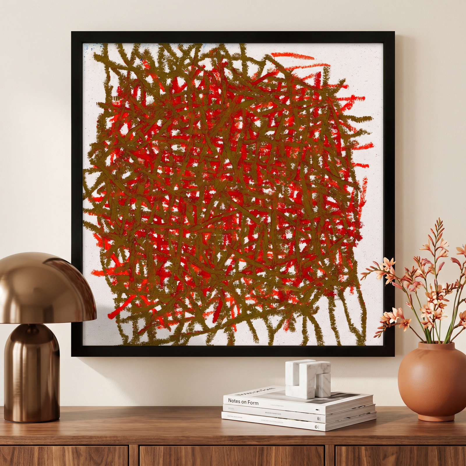 Drewes "Thicket" Print by Stephanie Dennis, 16" H x 16" W  x 1.25" D, Black