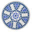 Table d'appoint d'extérieur ronde avec plateau de style mosaïque et pieds incurvés en fer, table d'appoint
