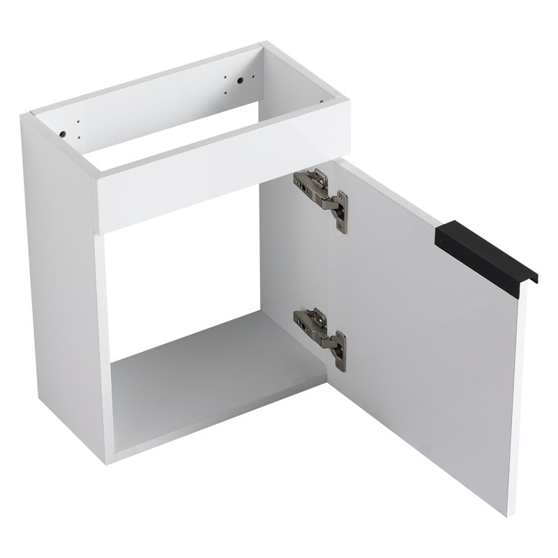 Petit meuble-lavabo, lavabo de 16 pouces, charnières de porte à fermeture douce, lavabo mural élégant, pouces, portes, pour espaces