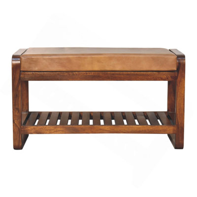 Wood Small Buffalo Slatted Hallway Bench