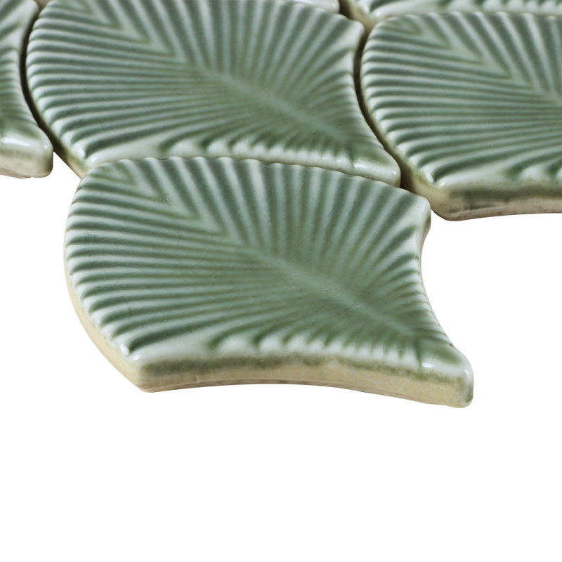 Divine 9.05'' W x 12.79'' Polished Glass Fishscale Mosaic Wall Tile (0.8 Sq. Ft. / Each), Capri Green