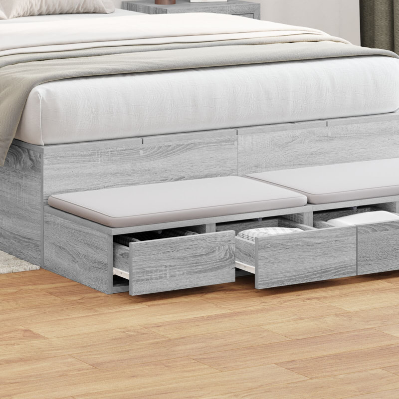 Underbed Storage Drawers, 16.5cm H x 120cm L x 36.5 W cm, Grey Sonoma