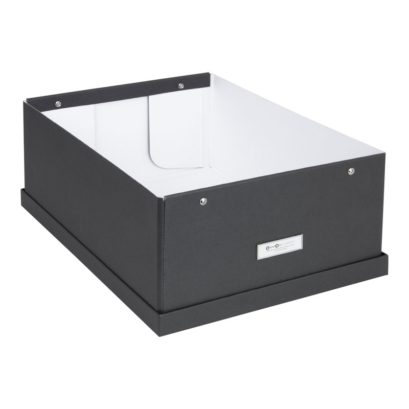 Boîte de rangement pliable Bigso Katia - Boîte de rangement pour photos avec couvercle, Noir