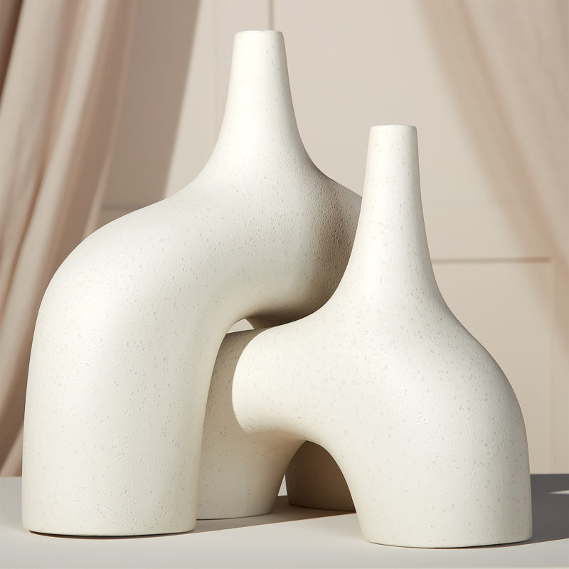 Stretch Cream 10" Earthenware Table Vase