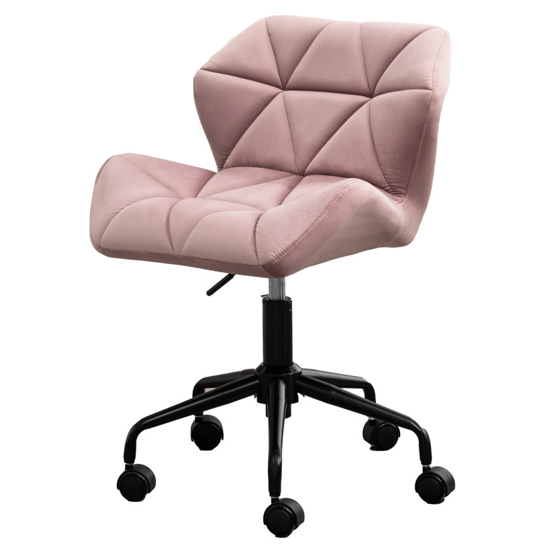 Jeyli Eldon Diamond Tufted Adjustable Swivel Office Chair, Mauve