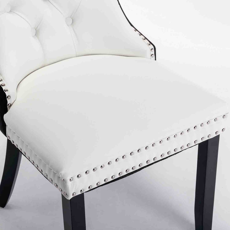 Gaudet Fulkerson Tufted Upholstered Side Chair, Black/White Incorrect, Black