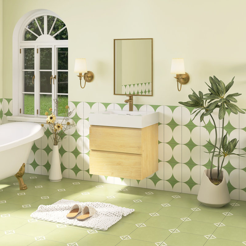Meuble-lavabo simple avec surface solide, 24"