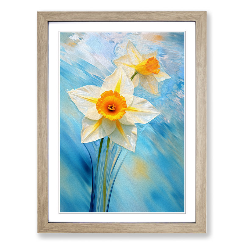 Single Picture Frame Print on Wood, Oak Framed, 34cm H x 25cm W