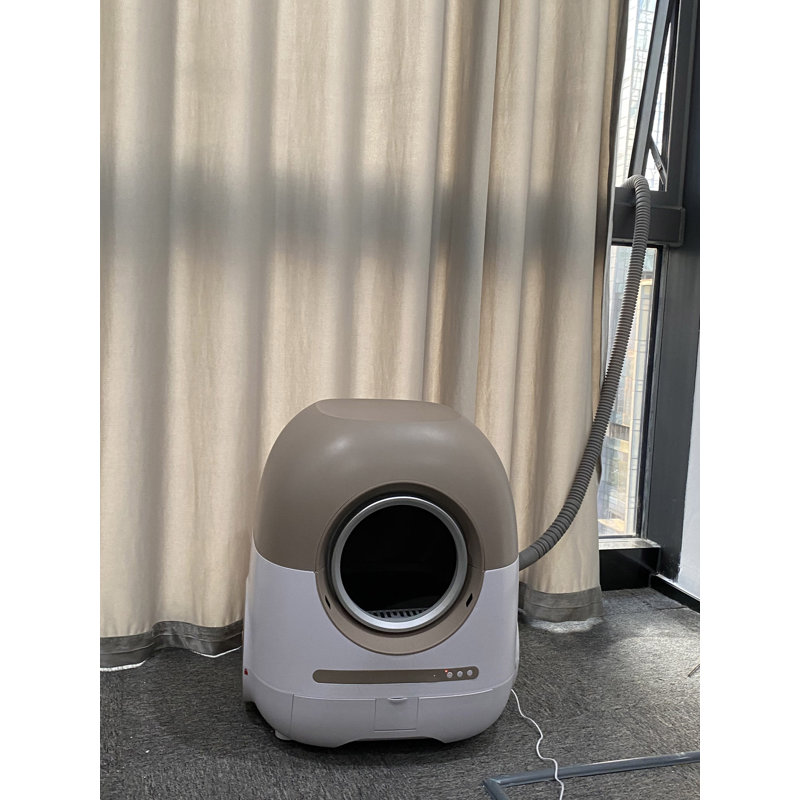 Automatic Cat Litter Box Self Cleaning For Multiple Cats, White/Brown