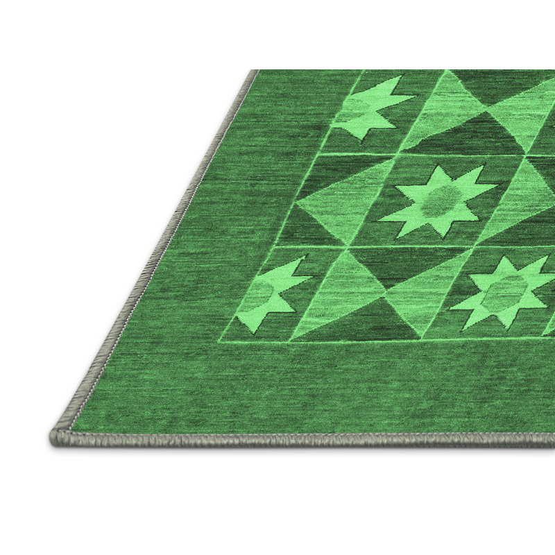 Lemaj Washable Geometric Indoor Rug, Rectangle 4' x 6'