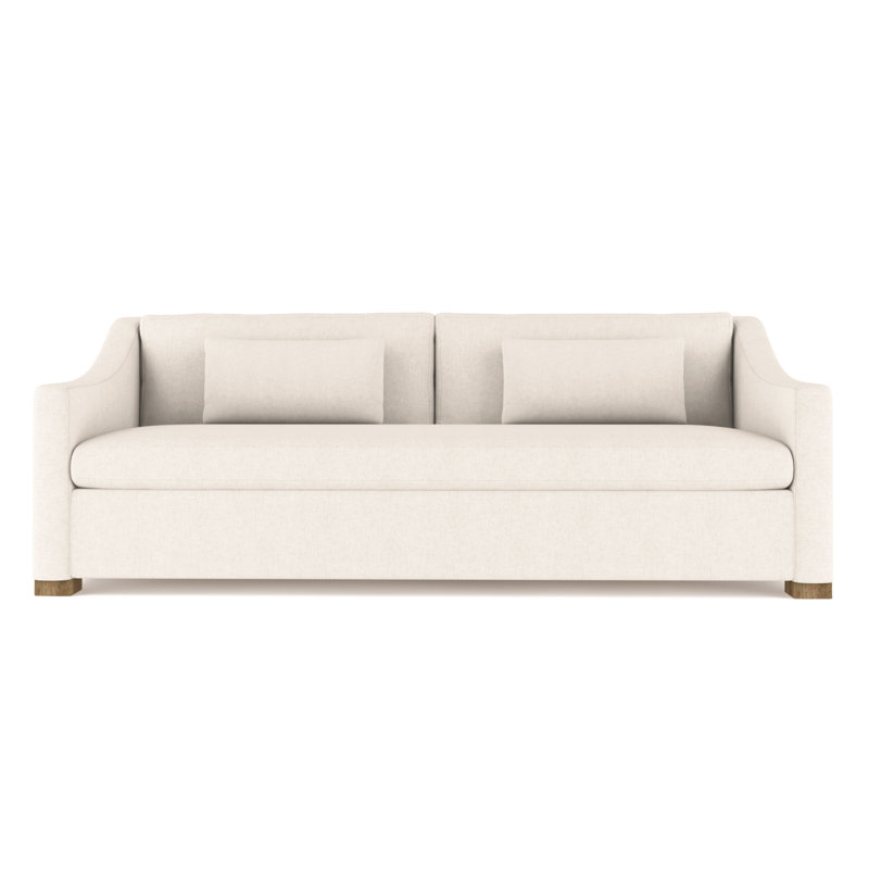 Crosby Slope Arm Sofa, Plush Velvet Alabaster, 32.5" H x 84" W x 43" D, Weathered