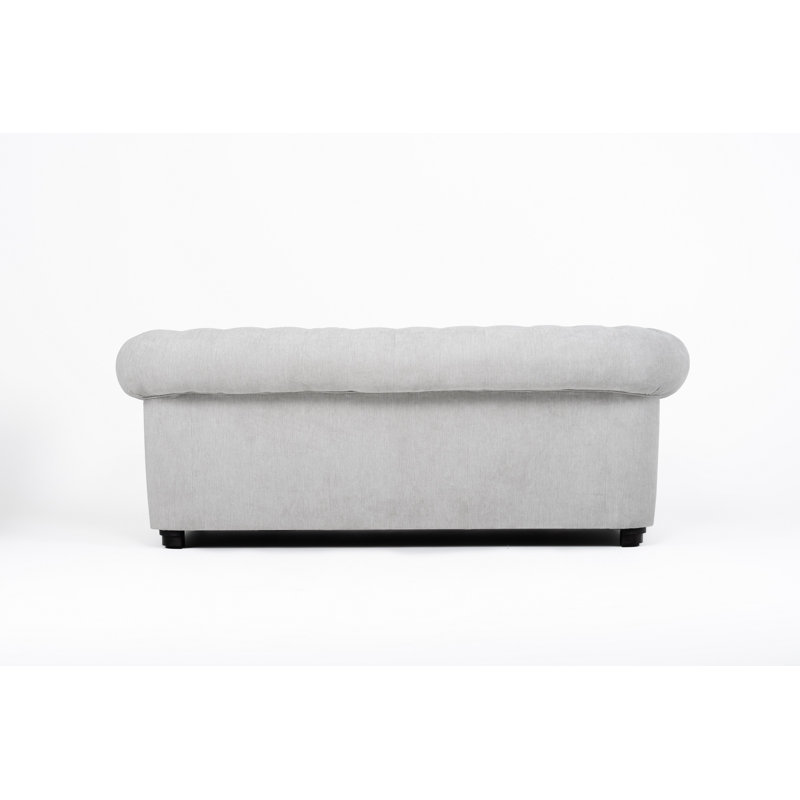 Allegra 3 Seater Chesterfield Sofa, Light Grey