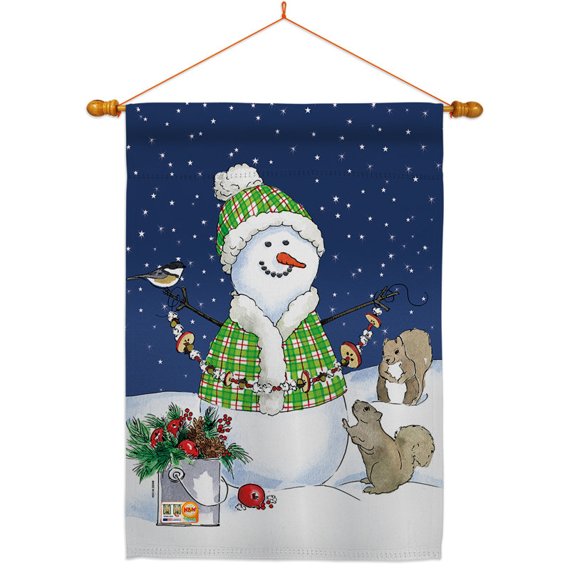 Double Sided 40 in. H x 28 in. W Polyester Christmas Flag set