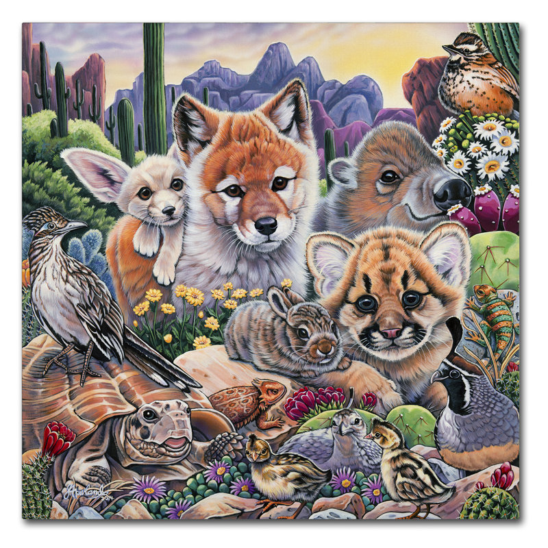 Desert Buddies - Impression sur toile, H 14 po x l 14 po x P 2 po