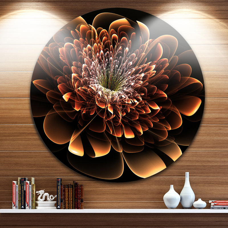 «Brown Fractal Flower», impression, H 23 po x l 23 po x P 1 po, Métal
