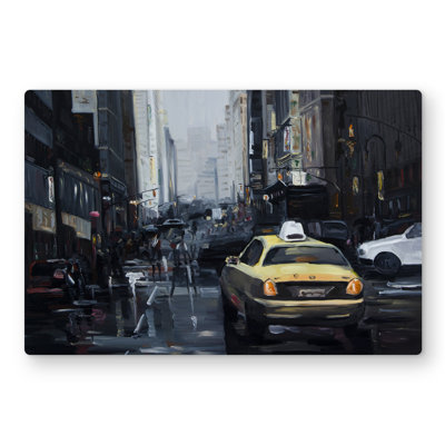 New york in the dark - Scenic Metal Print for Home Decor