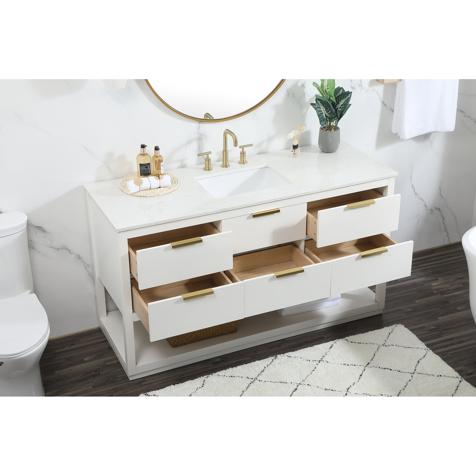 Felicity 60'' Single Bathroom Vanity, White