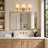 26" W 3-Light Dimmable Linear Bathroom Vanity Light with Fabric Shade