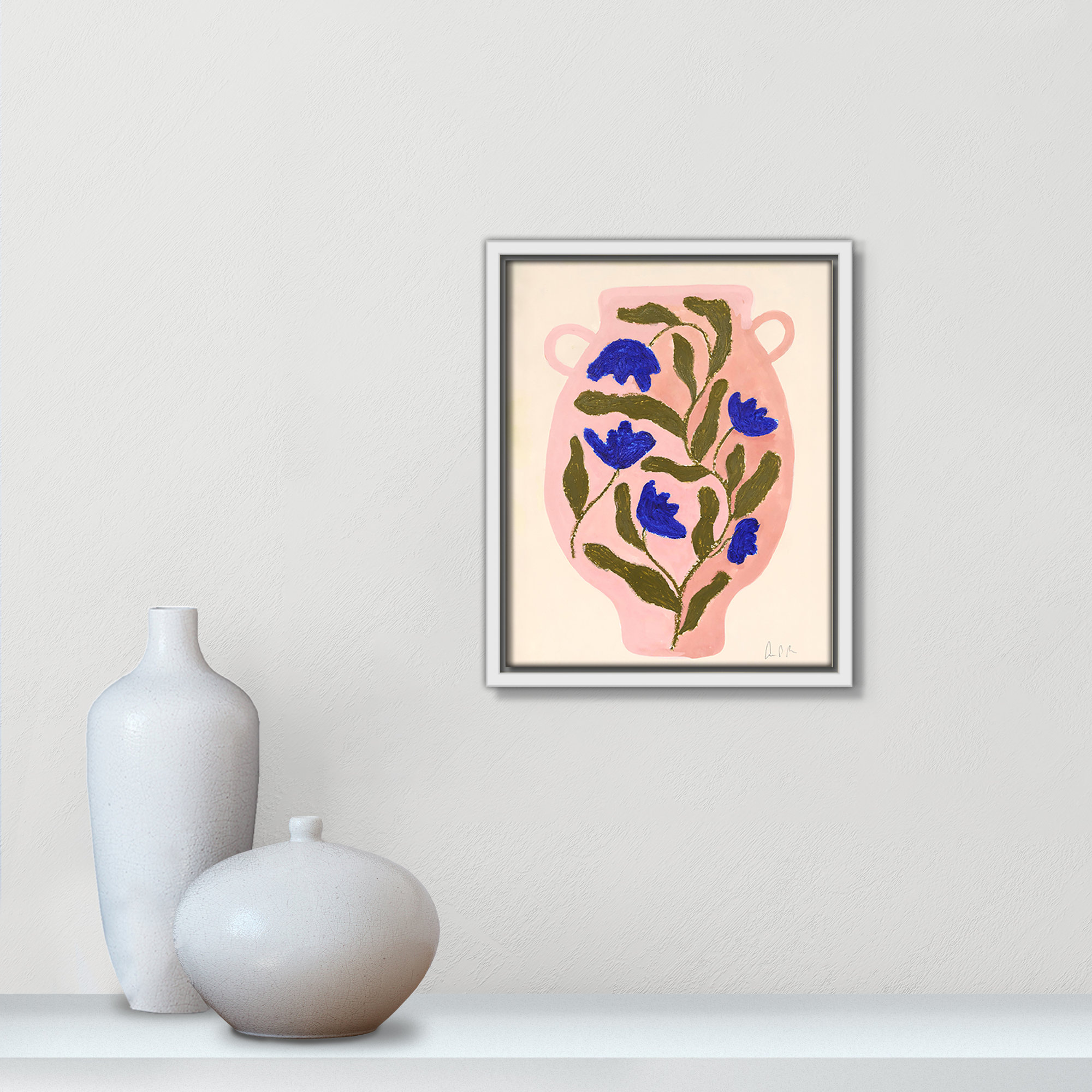 Vase No. 01 Print by Camilla Bergqvist, White, 11.5" H x 9.5" W