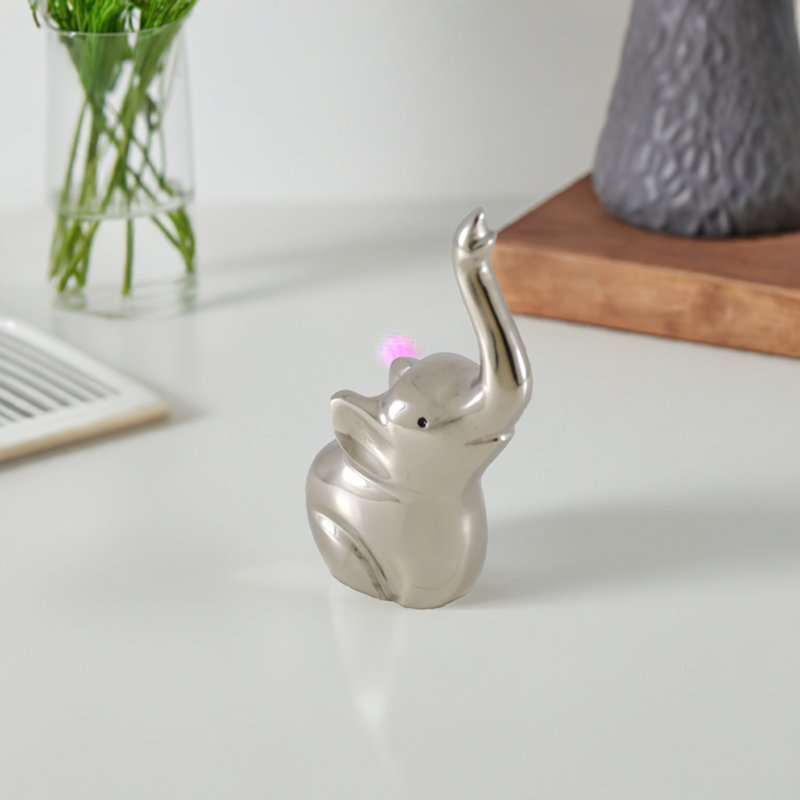Elephant Trunk Metal Ring Holder Figurine
