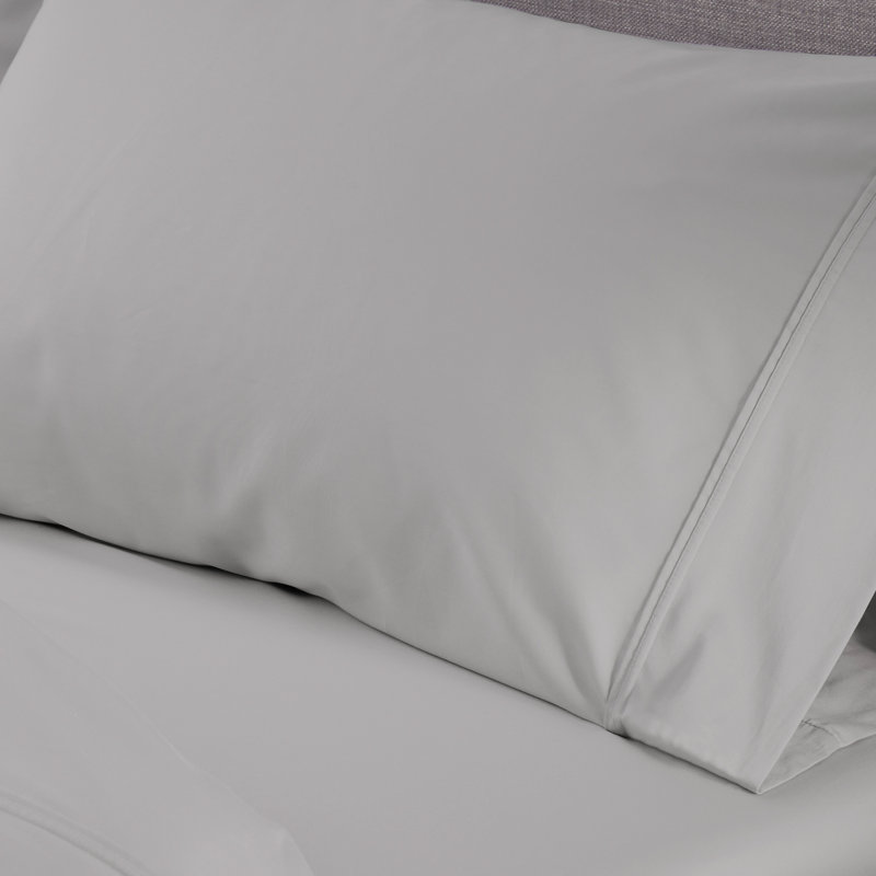 Light Grey Twin XL Polyester Microfiber Sheet Set with Pillowcases