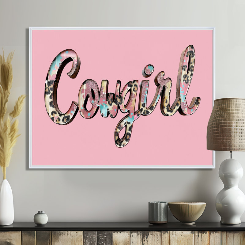 Cowgirl - Cowgirls, art mural, Toile encadrée flottée blanche, H 12 po x l 20 po x P 1 po