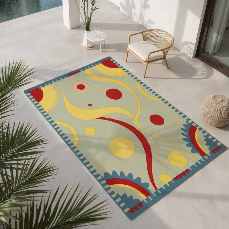 Retro Twist Indoor And Outdoor Area Rug, Rectangle 3' x 5'