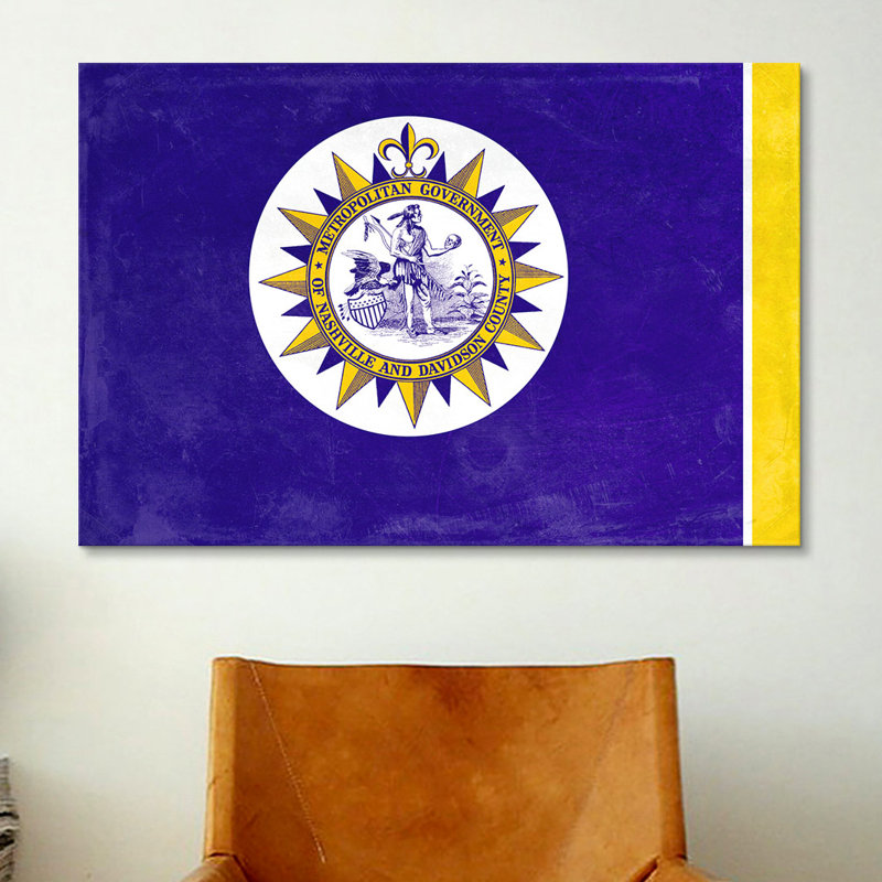 "flags nashville lomo film" , impression sur toile, H 18 po x l 26 po x P 1,5 po, Toile avec cadre noir, Non mat