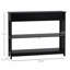 Console de style couloir avec tiroir extra large, 2 tablettes ouvertes et structure en lattes de bois