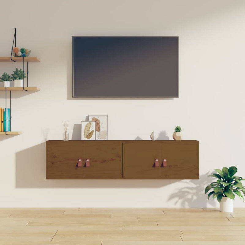 Igbal 4 Piece Cube Shelf, 30cm H x 60cm W x 30cm D, Honey Brown
