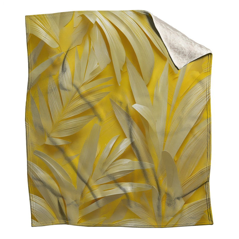 Couvertures de feuilles de palmier jaunes, L 50 po x H 60 po