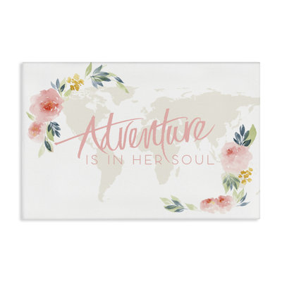 "Floral Girl's Adventure", art mural sur toile par Lucille Price