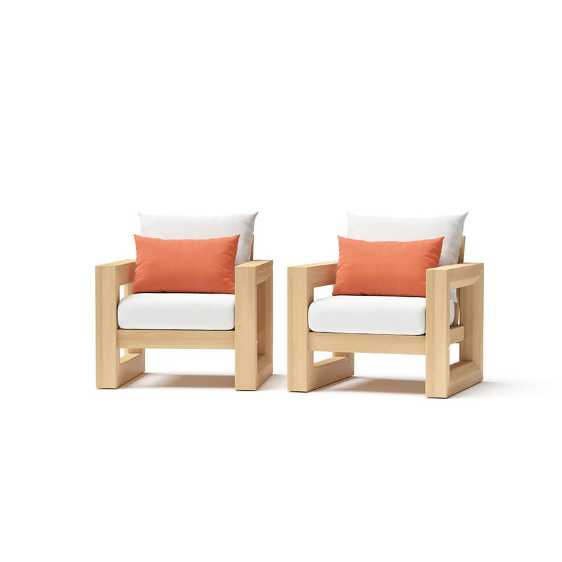 Sehrish Patio Chair With Sunbrella Cushion Covers, Cast Coral Sunbrella® Plainweave
