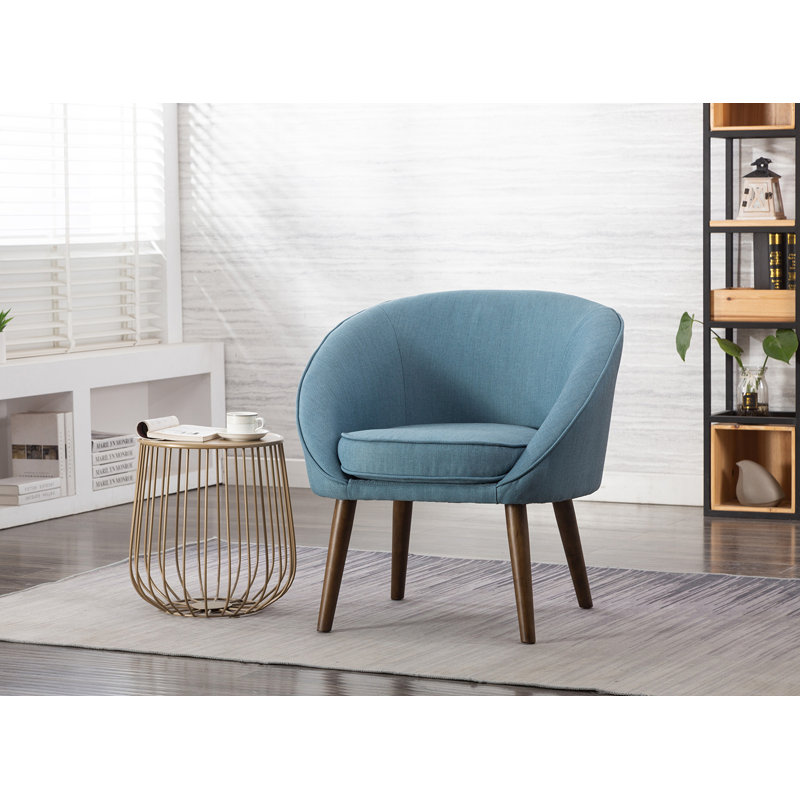 Upholstered Barrel Chair, Blue