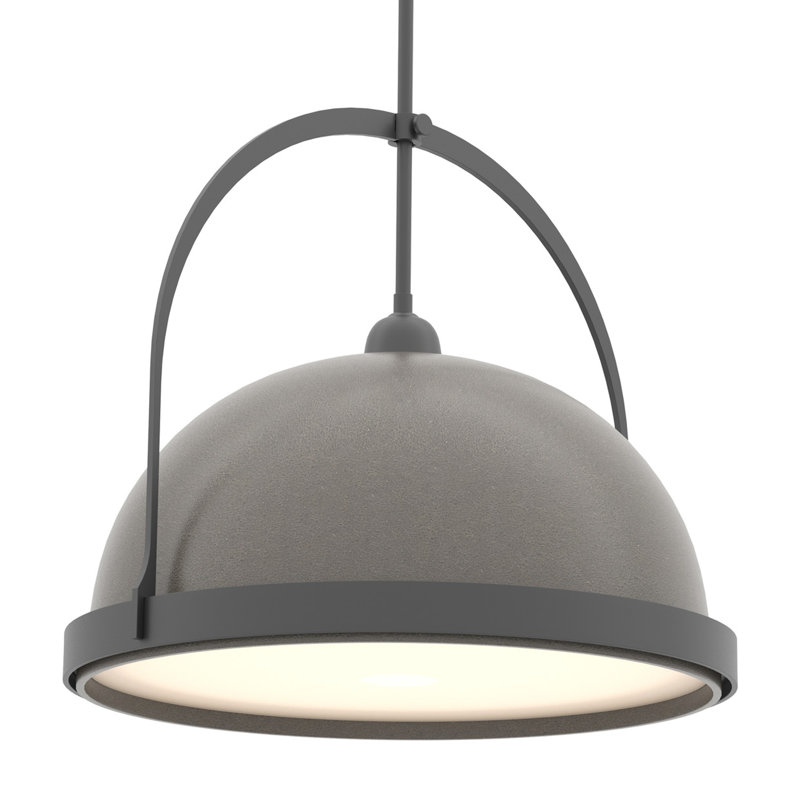 Atlas 1 - Light Single Dome Pendant, 22.3" - 67.3", Dark Smoke, Black