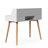 Parmley Writing Desk with Hutch, Drawers, Flip Drawer, Cubbies, Cable Opening, White MDF & Natural Wood Legs, Compact Office Desk for Home-362167337