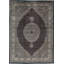 Hand-Knotted High-Quality Black and Cream Area Rug
