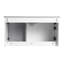 Meuble-lavabo 36 po avec armoire blanche brillante, 1/2 porte en verre gris, charnières, base en contreplaqué pour rafraîchir - sans évier contemporain avec 2 portes à fermeture en douceur, finition, demi-porte, fabrication non incluse