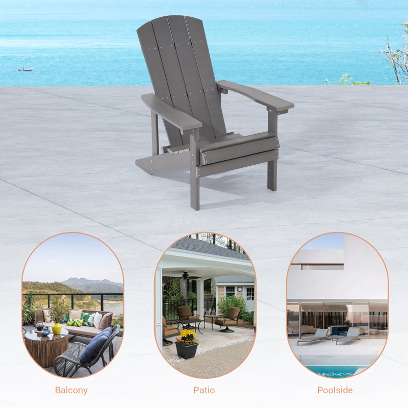 Chaise Adirondack Volkard HiPS, gris