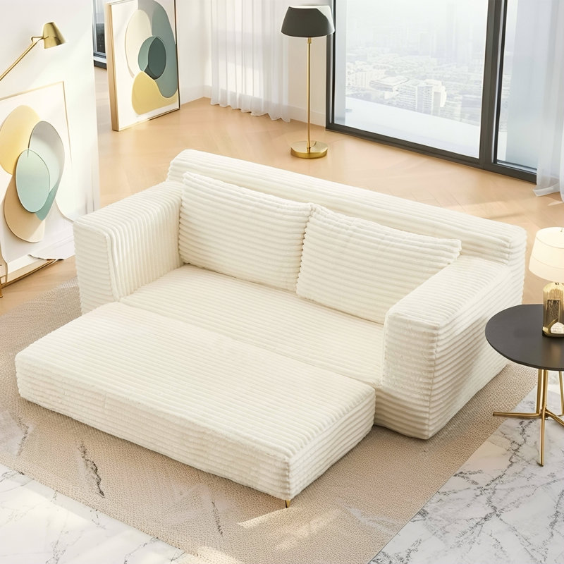 Canapé convertible avec mousse à mémoire de forme, structure en acier, sans assemblage, conception compacte pour petits espaces et utilisation polyvalente